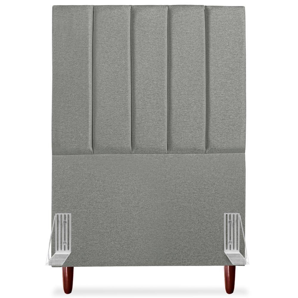 Cabeceira Solteiro 90cm Arlla Linho Cinza Escuro Rm Cinza Escuro - 3