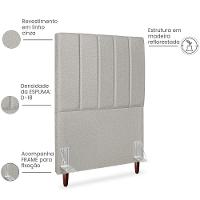 Cabeceira Solteiro 90cm Arlla Linho Cinza Rm Cinza - 5