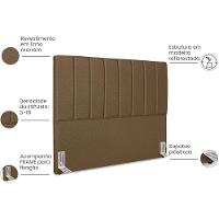 Cabeceira Casal 140cm Allia Linho Marrom Rm Marrom