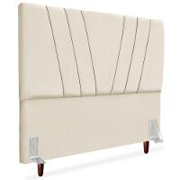 Cabeceira Casal 140cm Bell Suede Bege Rm Bege - 1