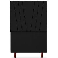 Cabeceira Solteiro 90cm Bell Suede Preto Rm Preto
