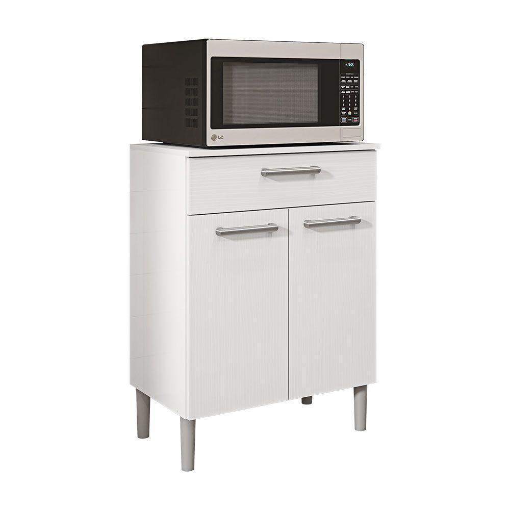 Balcão Multiuso Para Forno Microondas 2 Portas E 1 Gaveta Diamond Branco - Pallazio - 1