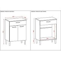 Balcão Multiuso Para Forno Microondas 2 Portas E 1 Gaveta Diamond Branco - Pallazio - 4