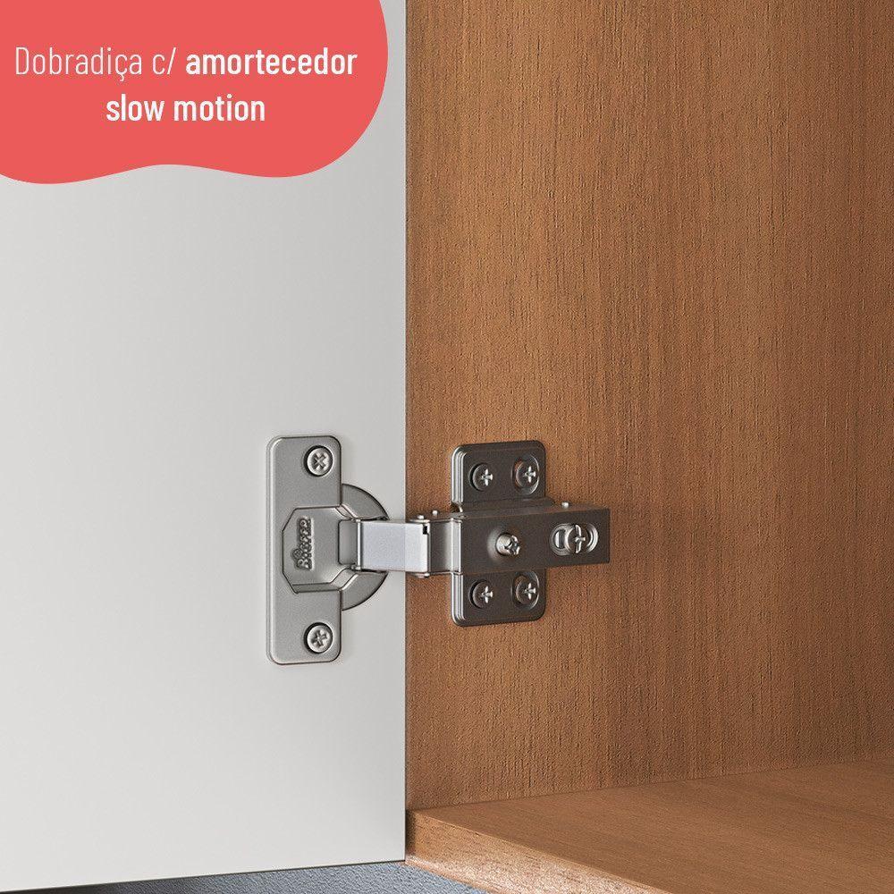 Balcão 120cm Sálvia 2 Portas 3 Gavetas Com Tampo 908103 Branco E Freijó - 6