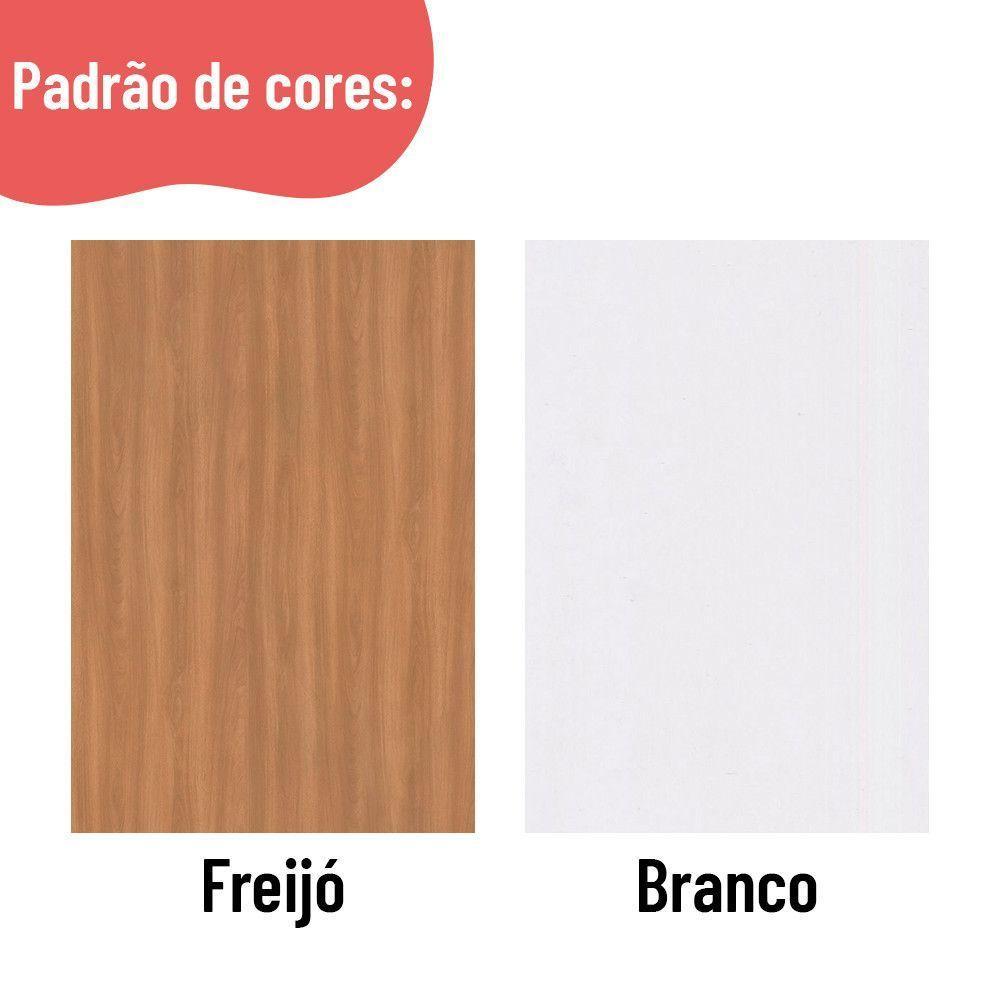 Balcão 120cm Sálvia 2 Portas 3 Gavetas Com Tampo 908103 Branco E Freijó - 9