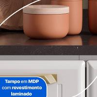 Balcão Triplo Diamante Smart 1 Gaveta Com Tampo 818134 Branco Com Preto