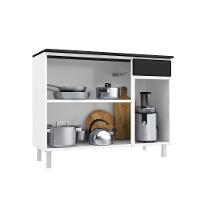 Balcão Triplo Diamante Smart 1 Gaveta Com Tampo 818134 Branco Com Preto - 5