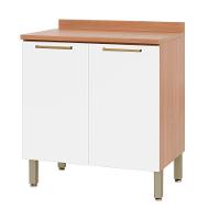 Balcão 80cm Sálvia 2 Portas Com Tampo 908101 Telasul Branco E Freijó - 1