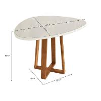 Mesa De Jantar Elma Para 4 Lugares 135x105cm Kappesberg Carvalho E Off White - 2