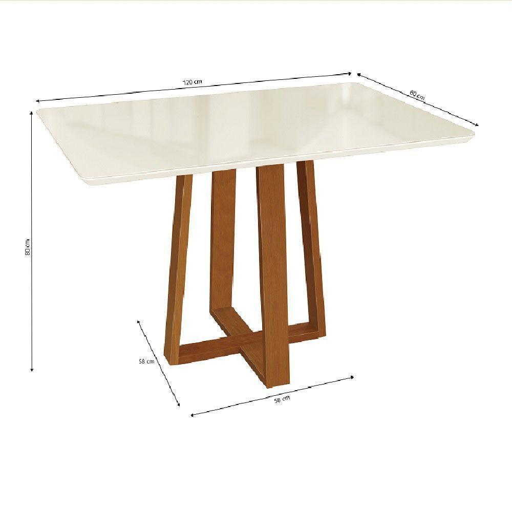 Mesa De Jantar Elma Para 4 Lugares 120x80cm Kappesberg Carvalho E Off White - 2