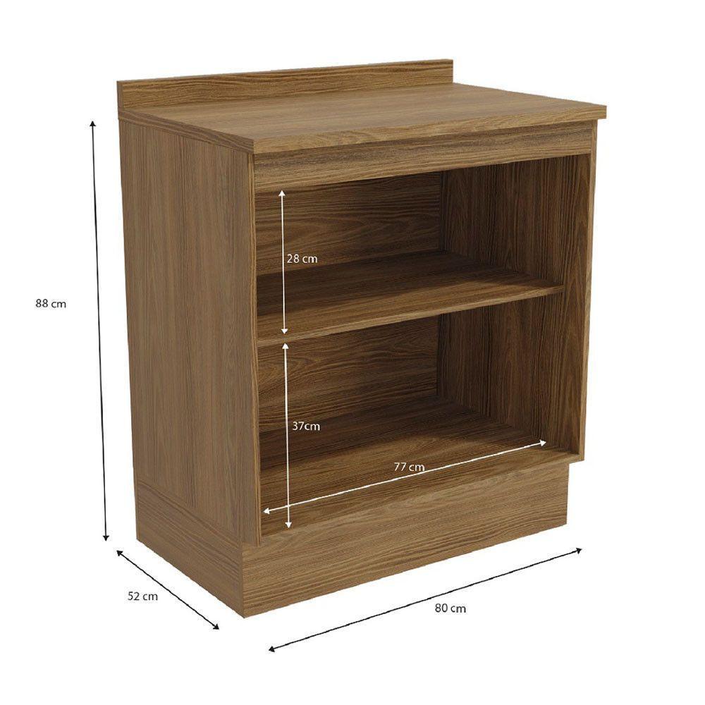 Balcão Com Tampo 80cm Botanic 2 Portas Kappesberg Nogueira E Fendi - 3