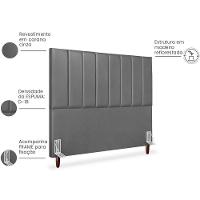 Cabeceira Casal 140cm Arlla Corano Cinza Rm Cinza - 3