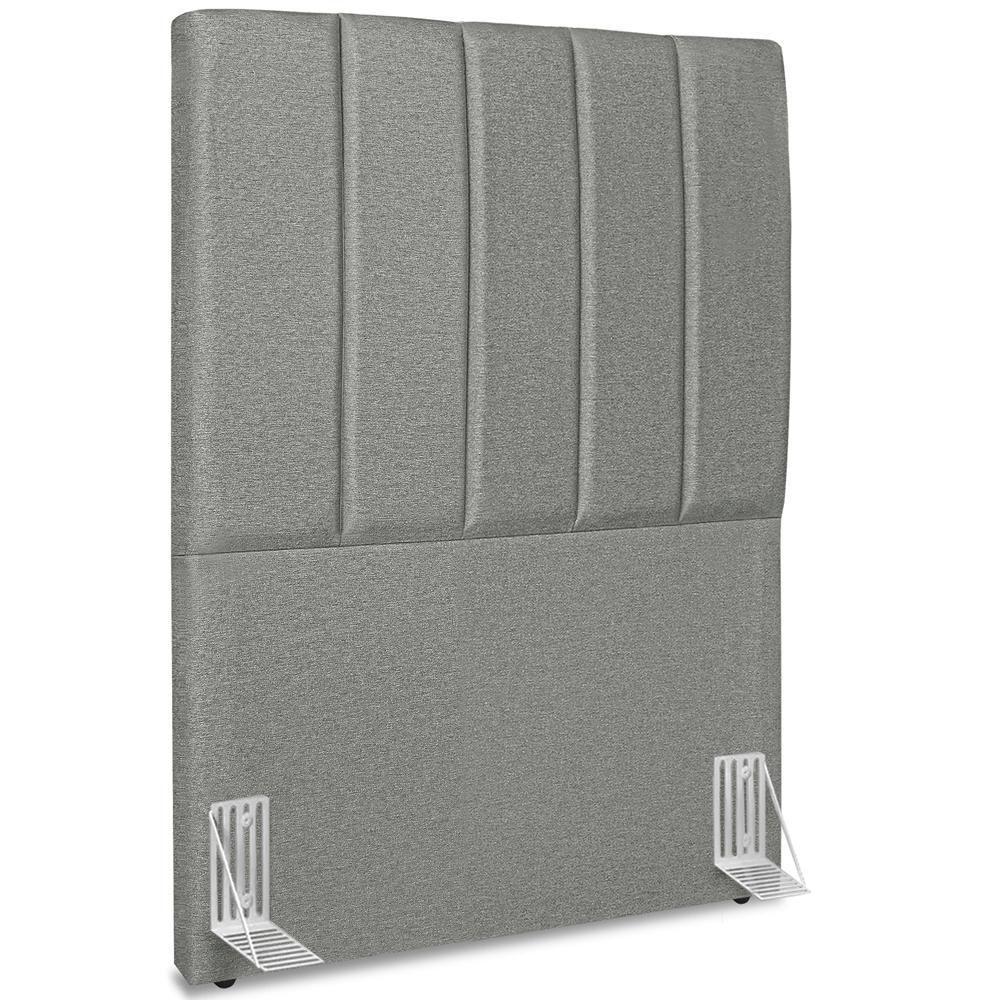 Cabeceira Solteiro 90cm Allia Linho Cinza Escuro Rm Cinza Escuro - 1