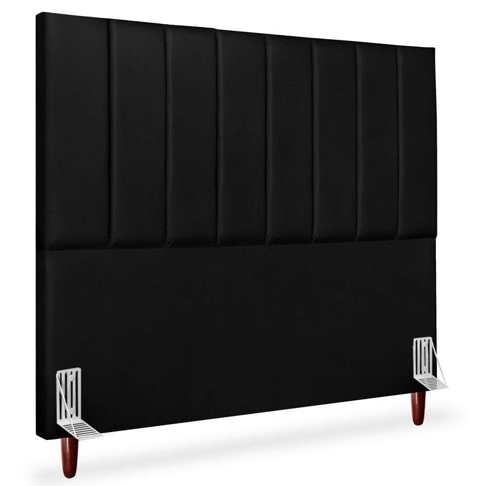 Cabeceira Casal 140cm Arlla Corano Preto Rm Preto - 1