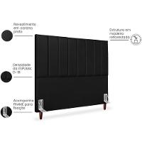 Cabeceira Casal 140cm Arlla Corano Preto Rm Preto - 5