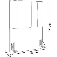 Cabeceira Solteiro 90cm Allia Suede Vinho Rm Vinho