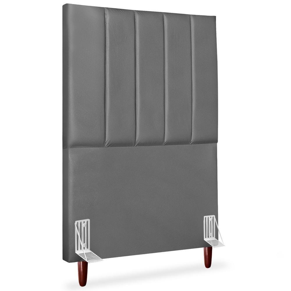 Cabeceira Solteiro 90cm Arlla Corano Cinza Rm Cinza - 1
