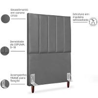 Cabeceira Solteiro 90cm Arlla Corano Cinza Rm Cinza - 5