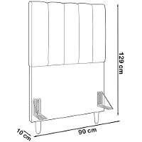Cabeceira Solteiro 90cm Arlla Corano Branco Rm Branco
