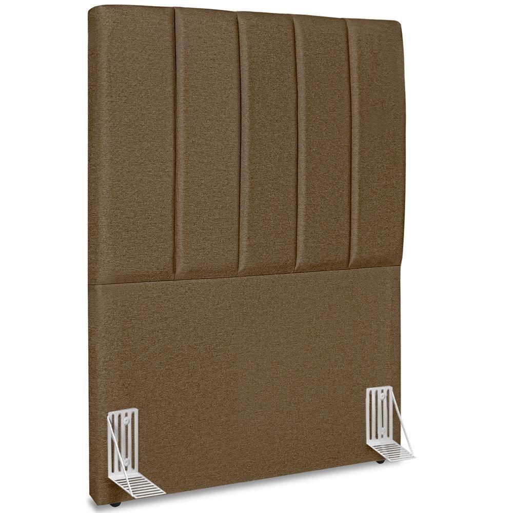 Cabeceira Solteiro 90cm Allia Linho Marrom Rm Marrom - 1