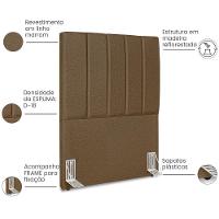 Cabeceira Solteiro 90cm Allia Linho Marrom Rm Marrom - 5