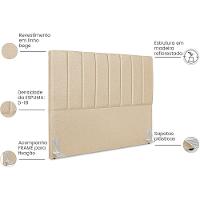 Cabeceira Casal 140cm Allia Linho Bege Rm Bege - 5