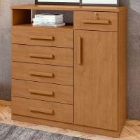 Cômoda Da Vinci 6 Gavetas E 1 Porta Lopas Amendoa Clean - 5