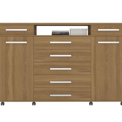 Cômoda London 7 Gavetas 2 Portas Com Rodízios 7130 Demóbile Amêndola Touch