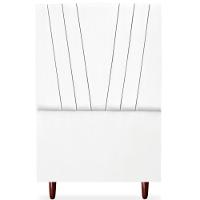 Cabeceira Solteiro 90cm Bell Suede Branco Rm Branco - 3