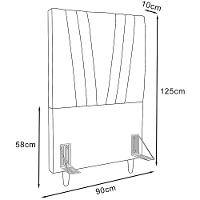 Cabeceira Solteiro 90cm Bell Suede Branco Rm Branco