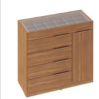 Cômoda Lume 1 Porta E 5 Gavetas Com Porta Jóia D5130 Amêndola Touch - 1