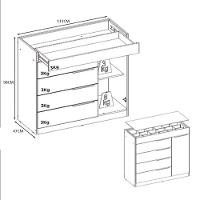Cômoda Lume 1 Porta E 5 Gavetas Com Porta Jóia D5130 Amêndola Touch - 5