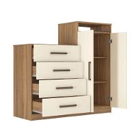 Cômoda áurea 4 Gavetas E 2 Portas Com Nicho 4290 Demóbile Amêndola E Off White - 3