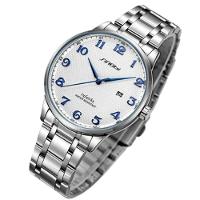 Relógio De Pulso De Quartzo Masculino Casual Em Aço Inoxidavel Impermeavel Azul - 3