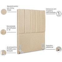 Cabeceira Solteiro 90cm Allia Linho Bege Rm Bege - 5