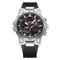 Relógio Masculino Digital De Exibição Dupla à Prova D 'água Esportivo Prata - 1