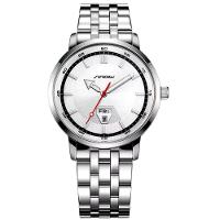 Relógio Analógico Masculino Design Esportivo Em Aço Inoxidavel à Prova D'água Prata - 1