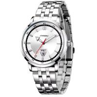 Relógio Analógico Masculino Design Esportivo Em Aço Inoxidavel à Prova D'água Prata - 5