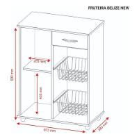 Fruteira Belize New 1 Porta E 1 Gaveta Notável Freijó Trend- Branco New - 5