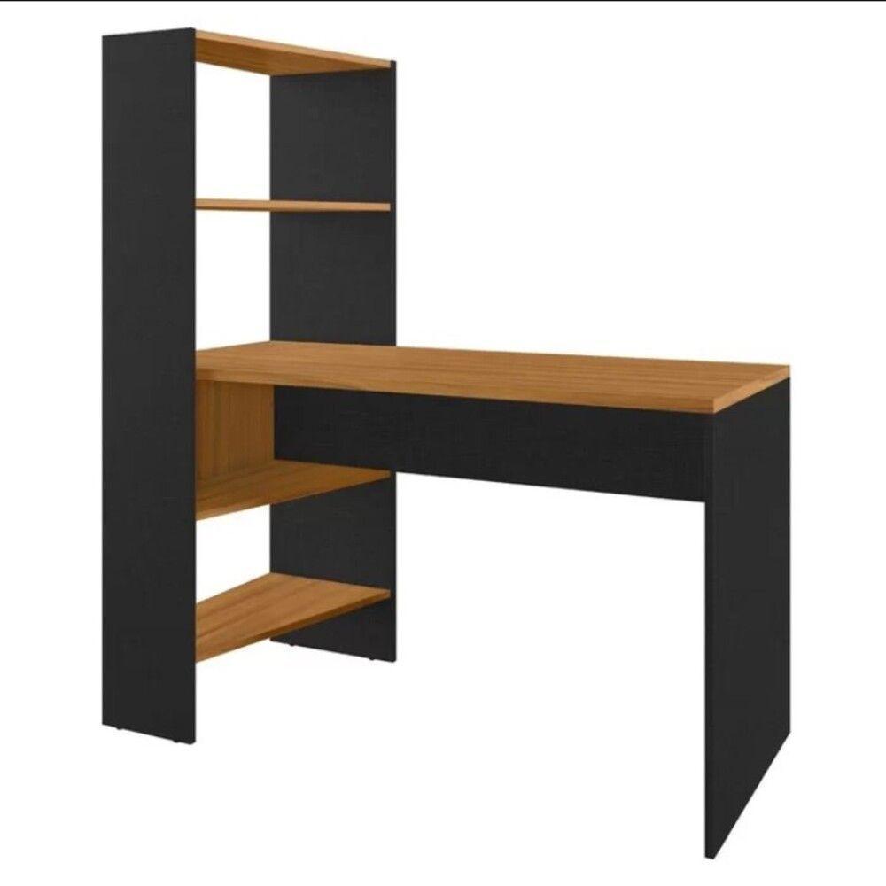 Escrivaninha Office Com Estante Integrada Nt2105 Notável Preto Tx- Freijó Trend - 1