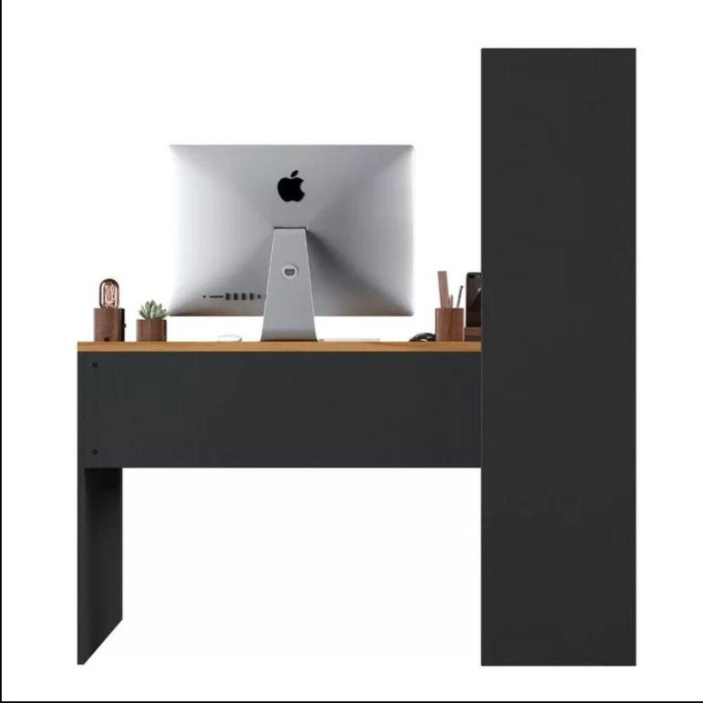 Escrivaninha Office Com Estante Integrada Nt2105 Notável Preto Tx- Freijó Trend - 6