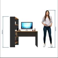 Escrivaninha Office Com Estante Integrada Nt2105 Notável Preto Tx- Freijó Trend - 7