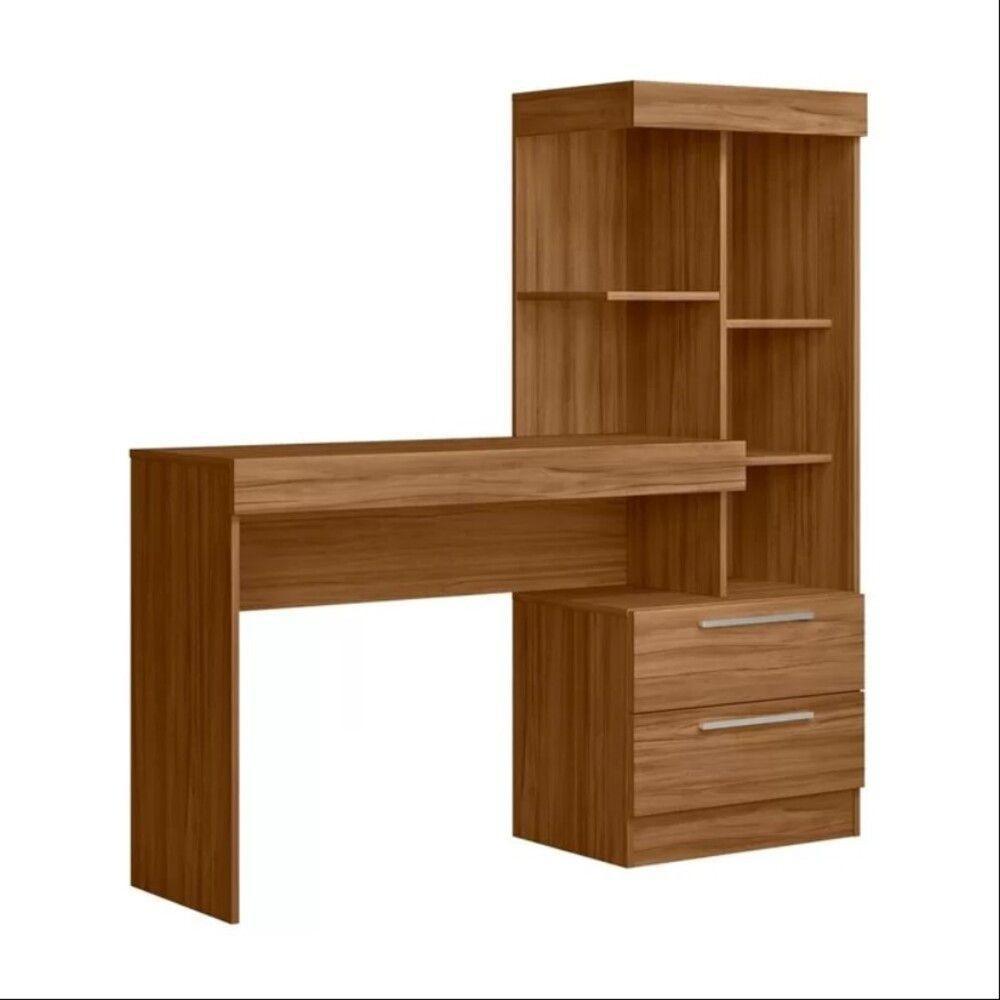 Mesa Office Nt2010 Com 2 Gavetas E 3 Prateleiras Notável Freijo Trend - 2