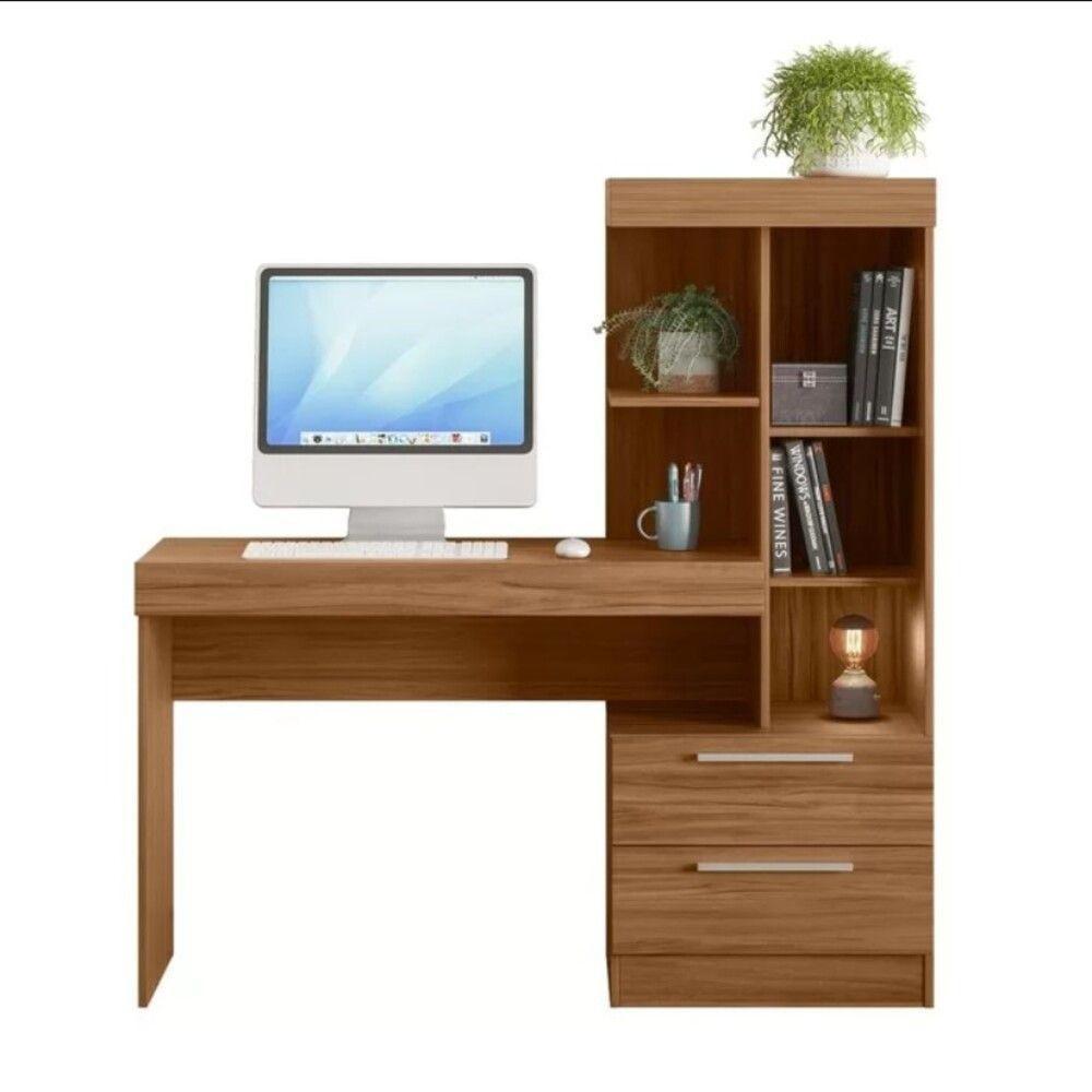 Mesa Office Nt2010 Com 2 Gavetas E 3 Prateleiras Notável Freijo Trend - 3