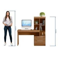 Mesa Office Nt2010 Com 2 Gavetas E 3 Prateleiras Notável Freijo Trend
