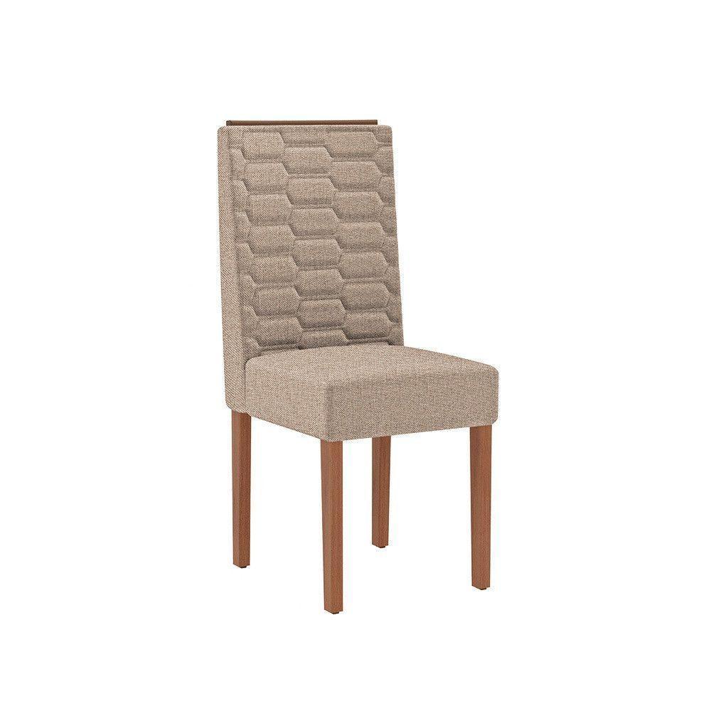 Sala De Jantar Frida 120x80cm Com 4 Cadeiras Coral Tuboarte Freijo Com Off White - 2