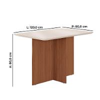 Sala De Jantar Frida 120x80cm Com 4 Cadeiras Coral Tuboarte Freijo Com Off White - 3