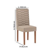 Sala De Jantar Frida 120x80cm Com 4 Cadeiras Coral Tuboarte Freijo Com Off White - 4