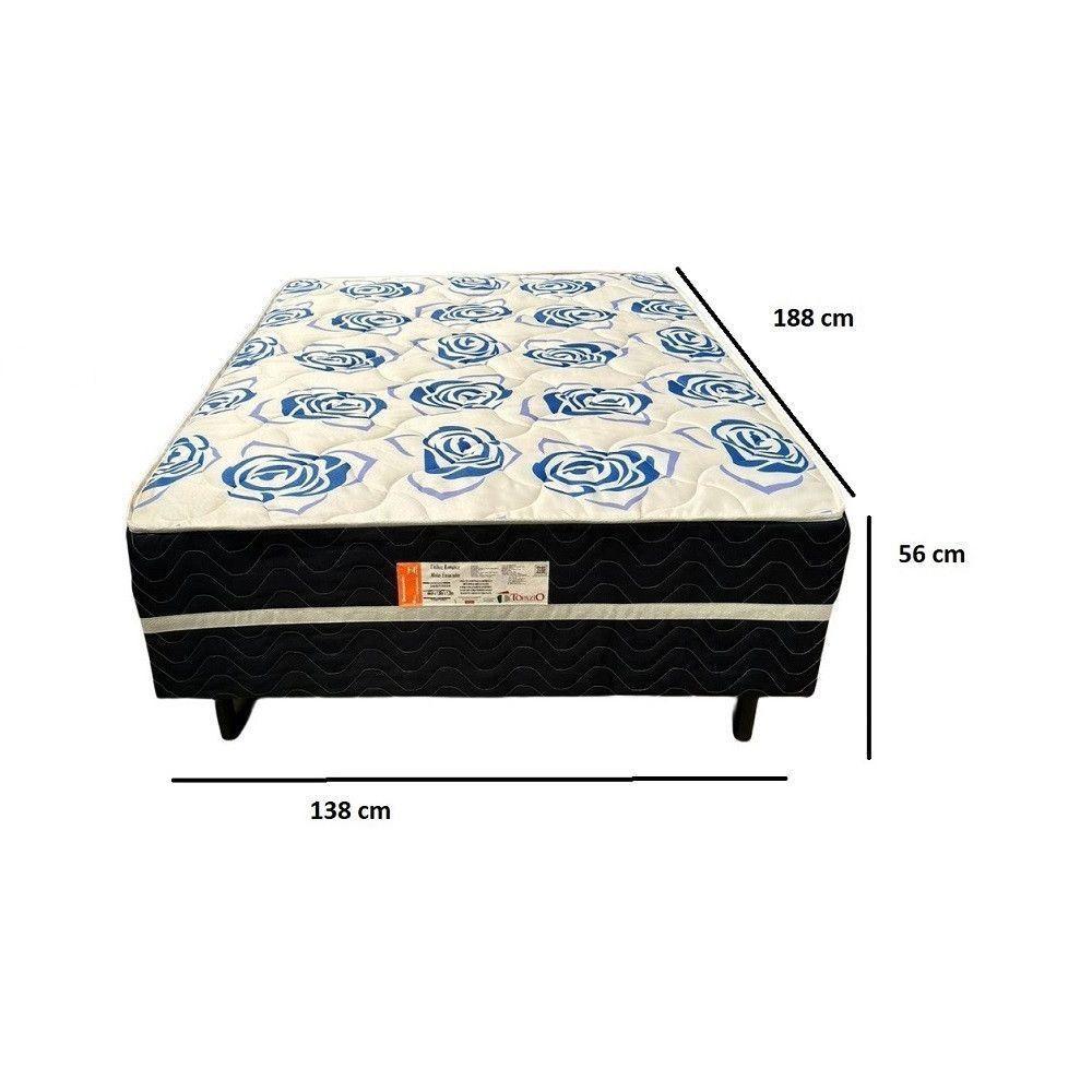 Unibox Romance Casal Com Molas Bonnel 138x188x44cm Topázio Azul - 2