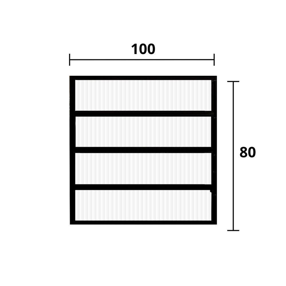 Vitro Basculante Alumínio Preto 80 (a) X 1.00 (l) - Hale - 3